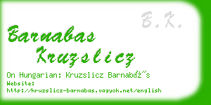 barnabas kruzslicz business card